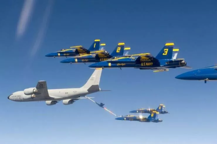 In flight refueling flawless timing above the clouds - #44 