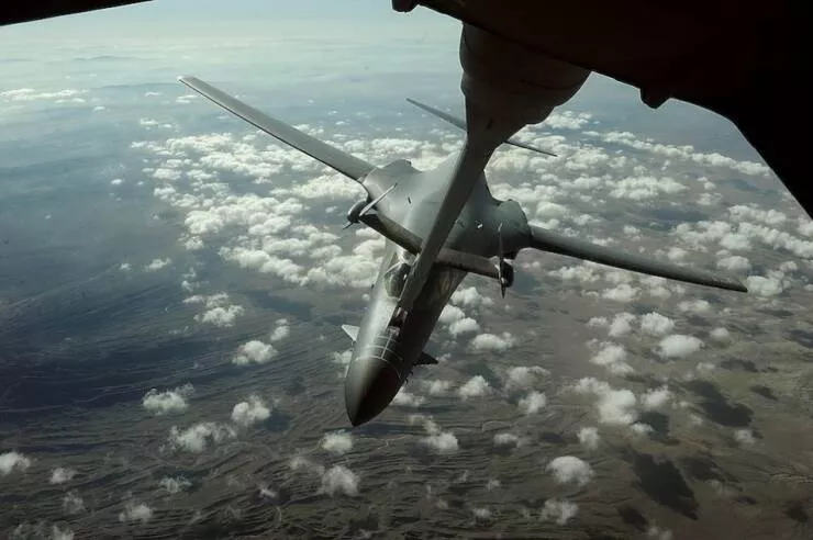 In flight refueling flawless timing above the clouds - #47 