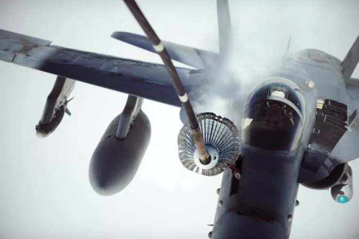 In flight refueling flawless timing above the clouds - #62 