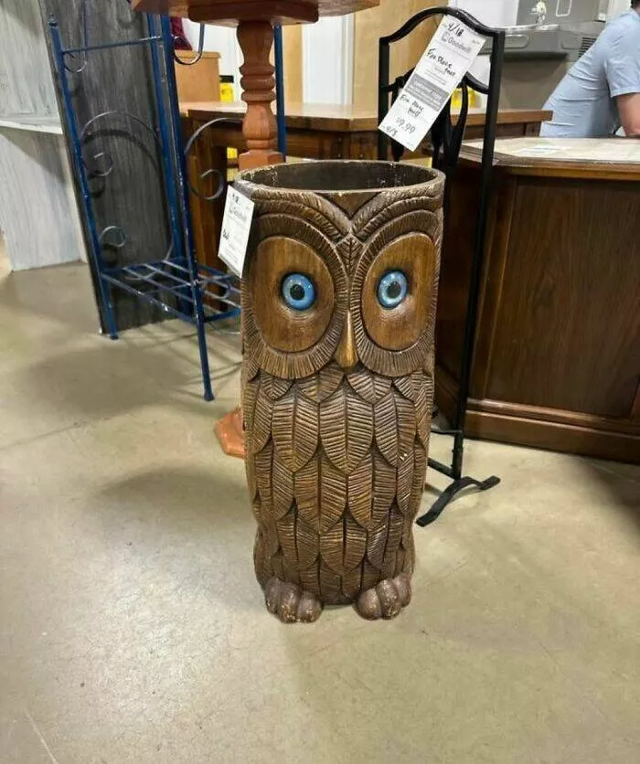 Unexpected finds that turn thrift stores into treasure troves - #5 Retro McDonald’s Owl-Themed Umbrella Stand