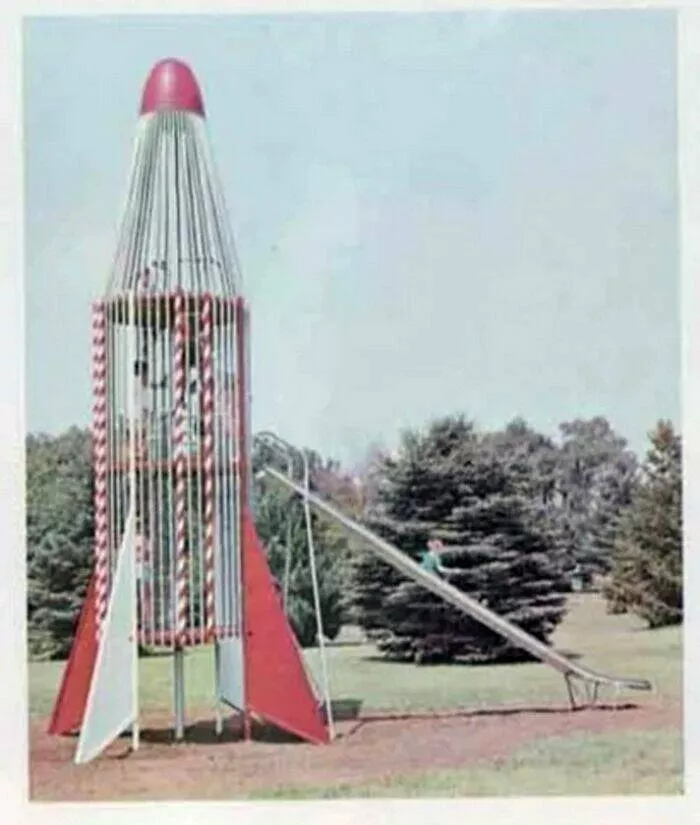 Vintage items that were all the rage back then - #32 Tall Metal Playground Slide from the Parks of Our Youth