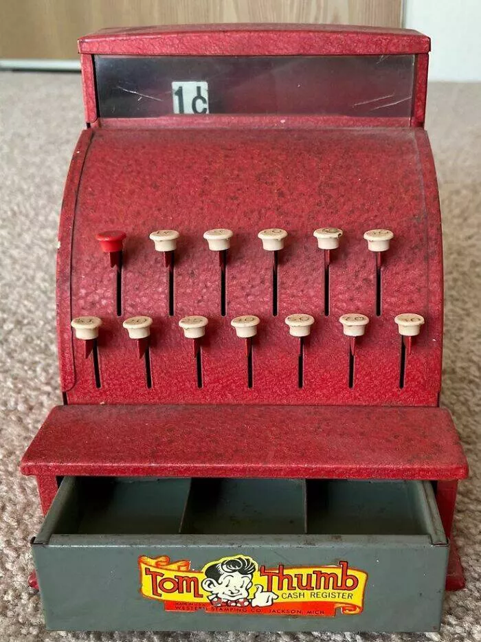 Vintage items that were all the rage back then - #34 Mini Metal Toy Cash Register—A Pretend Play Essential