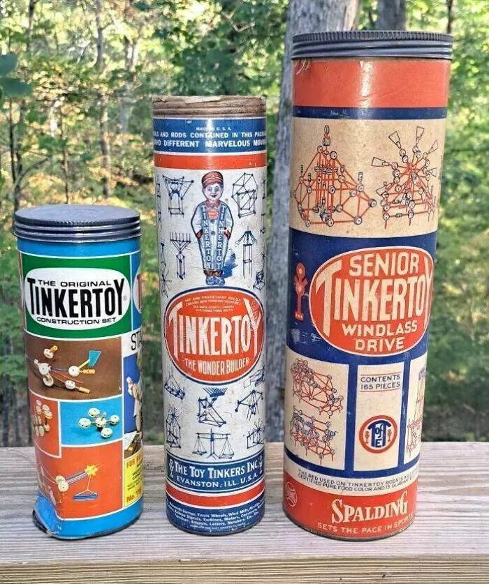 Vintage items that were all the rage back then - #38 Classic Tinkertoy Can from Childhood Playrooms