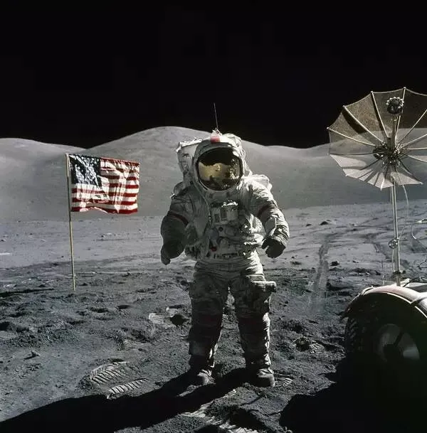 Pictures that speak beyond looks - #5 Moon’s Atmosphere-less Surface Keeps His Daughter’s Initials Preserved
