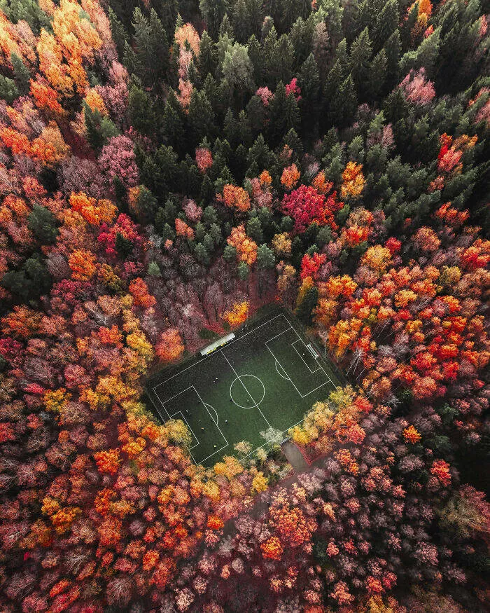 Award winning aerial shots of 2025 - #33 Vitaly Golovatyuk from Russia displays vivid colors of late autumn