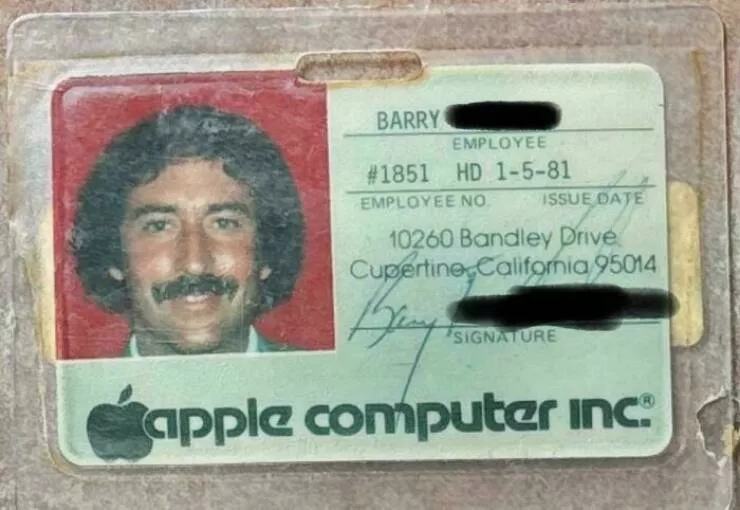 Intriguing photos with amazing stories - #16 Father Worked for Apple Back in 1981 with Employee Badge #1851