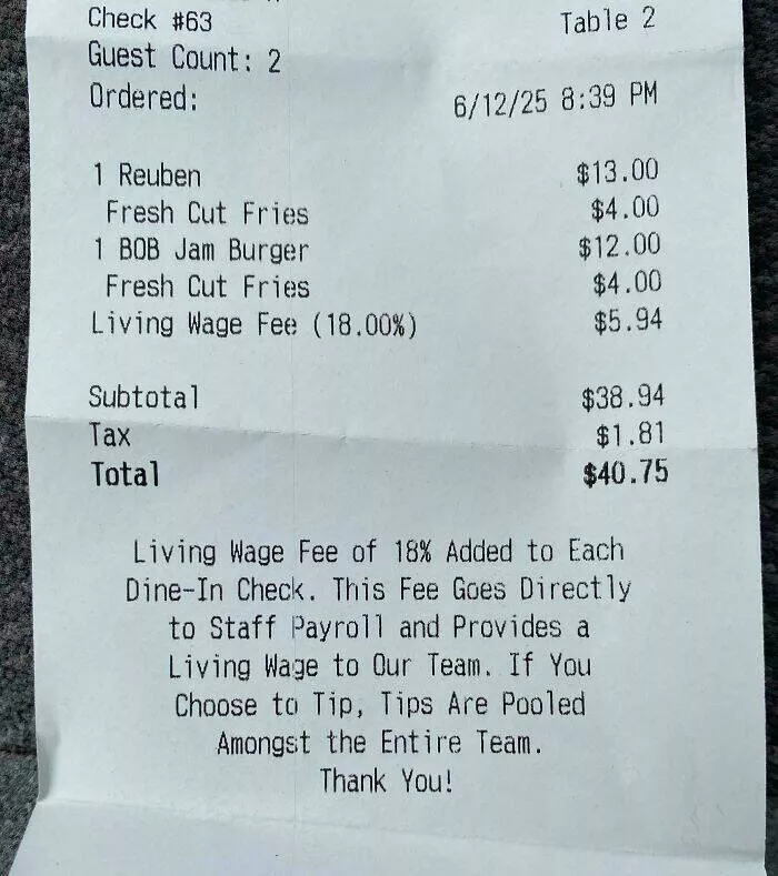 Intriguing photos with amazing stories - #40 Restaurant Adds 18% Fee to Support Staff Living Wages
