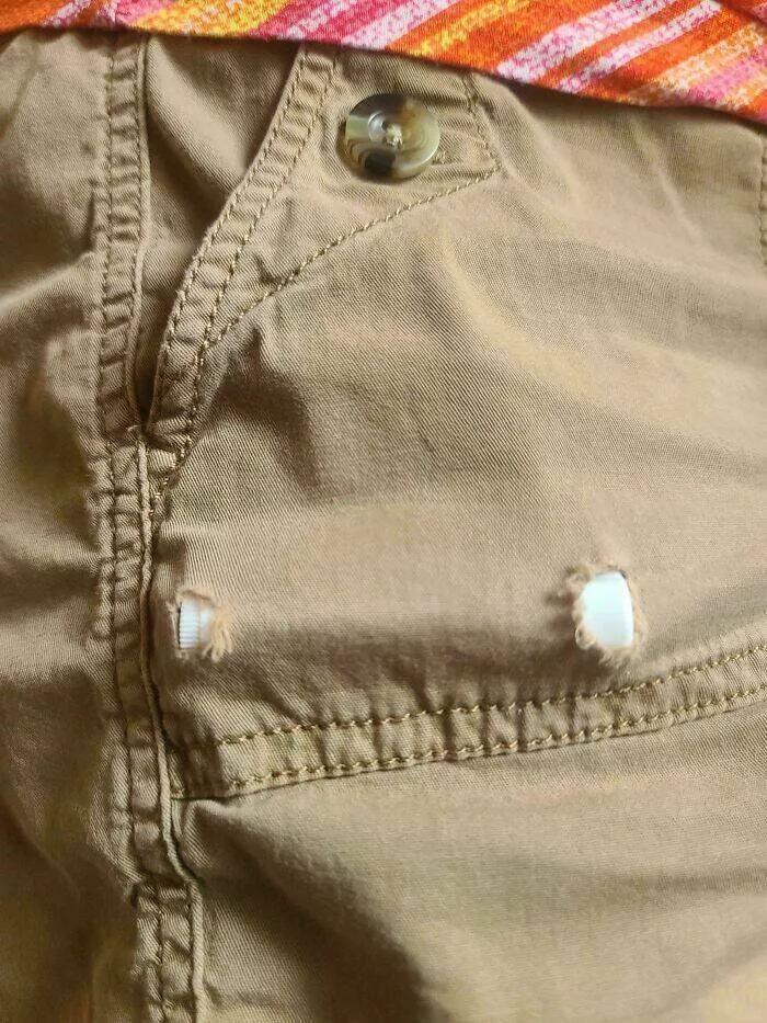 Intriguing photos with amazing stories - #44 My Wife's Shorts Have Pocket Holes Worn by Constant Chapstick Carrying