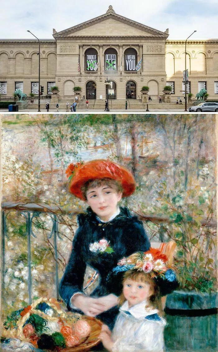 Iconic paintings where to find them - #15 Renoir’s Sisters on a Garden Terrace – Art Institute of Chicago