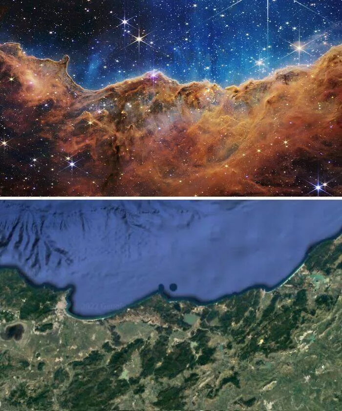 Ridiculously useless maps youll love anyway - #17 The Carina Nebula: A Celestial Match to Algeria’s Eastern Coast