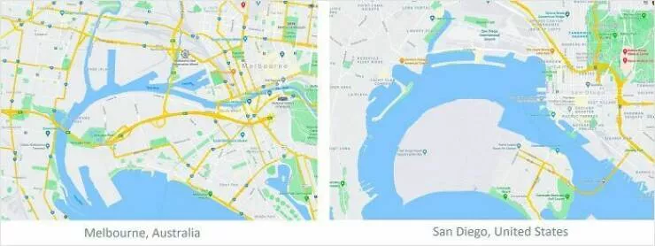 Cartes hilarantes et totalement inutiles - #29 San Diego Superposé À Une Melbourne Inondée Cartes hilarantes et totalement inutiles - #29 San Diego Superposé À Une Melbourne Inondée