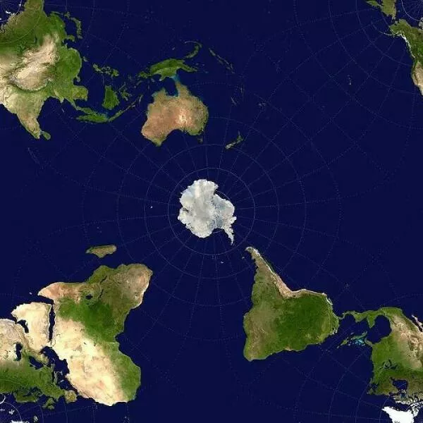 Ridiculously useless maps youll love anyway - #4 Unusual World Projection Focused on Antarctica's Center