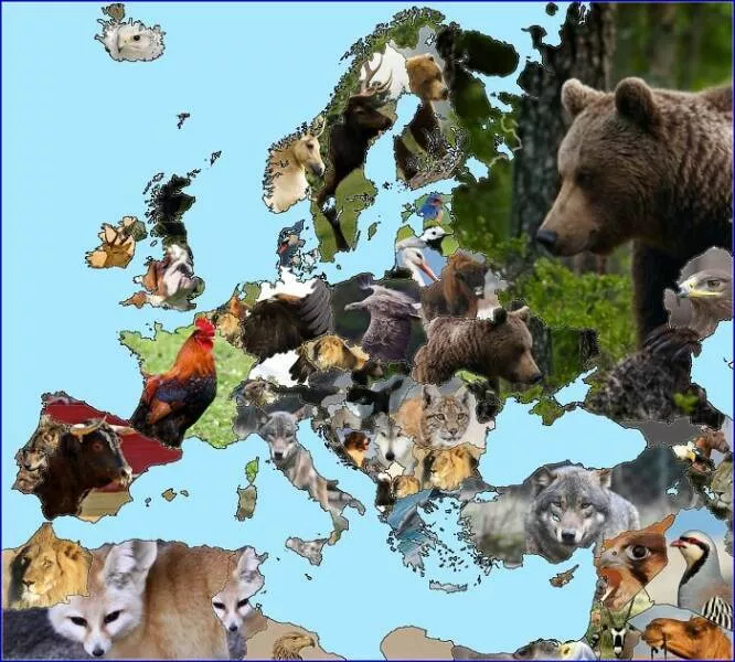 Ridiculously useless maps youll love anyway - #42 Europe's National Animals By Country On One Map Ridiculously useless maps youll love anyway - #42 Europe's National Animals By Country On One Map
