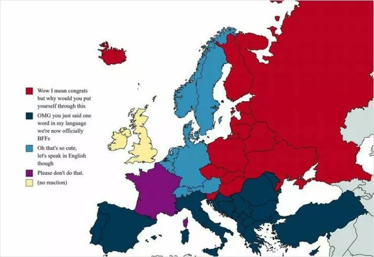 Cartes hilarantes et totalement inutiles - #5 Réactions Internationales Quand Vous Parlez Leur Langue