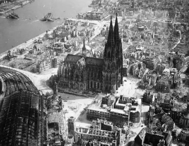Timeless beauty architecture that echoes the past - #24 Cologne Cathedral After WWII Bombing Devastation