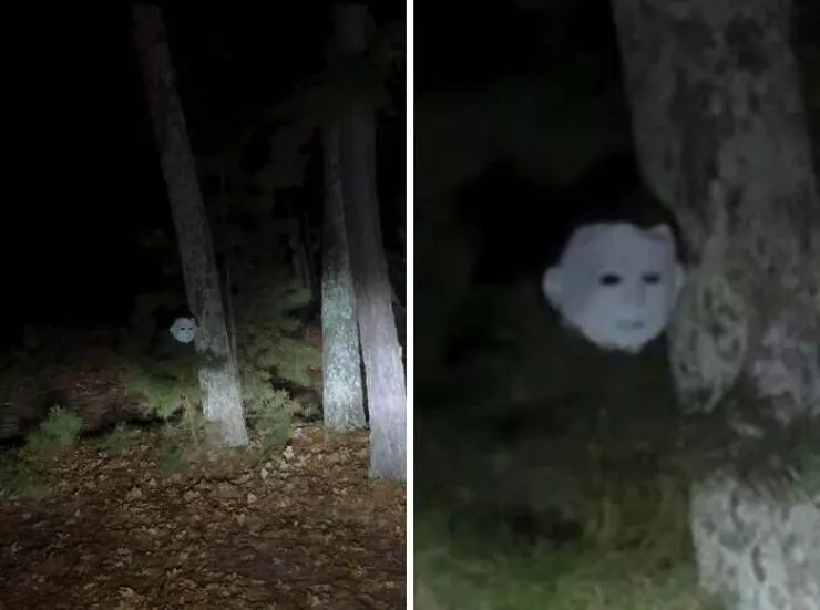 Choses effrayantes trouvees au fond des bois - #14 Masque de Michael Myers découvert profondément dans la forêt