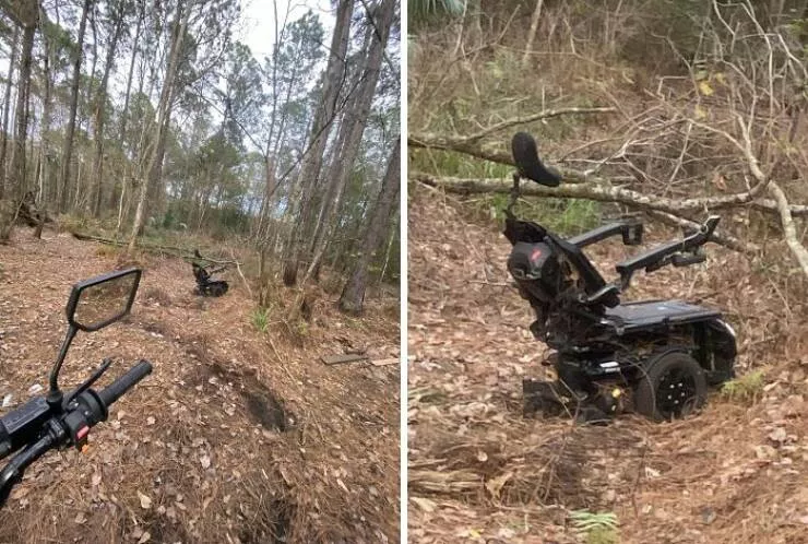 Creepy discoveries found deep in the woods - #35 Freshly Abandoned Mobility Chair Found Two+ Miles Into the Woods While Riding My Enduro — It Creeped Me Out