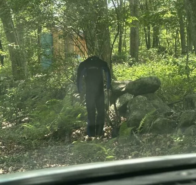 Creepy discoveries found deep in the woods - #45 A Child’s Wet Suit Left by the Road in the Woods