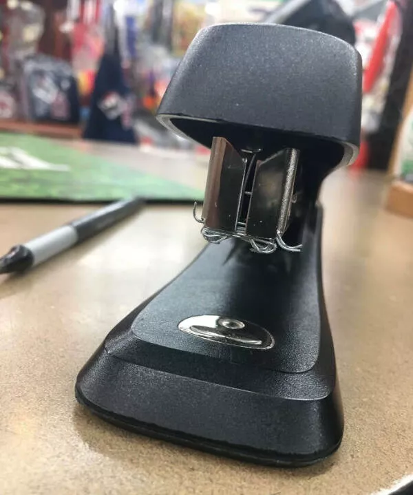 Work the neverending sequel - #2 My coworker returned the front desk stapler like this, saying it was out of staples.