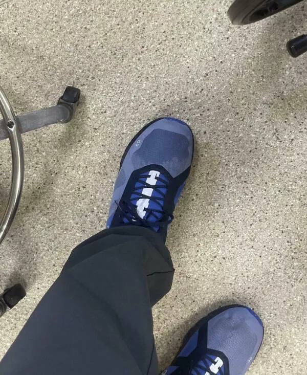 Work the neverending sequel - #7 A patient’s catheter bag leaked onto my shoe when I tried to move it. My sock is soaked; I work until 5 PM.