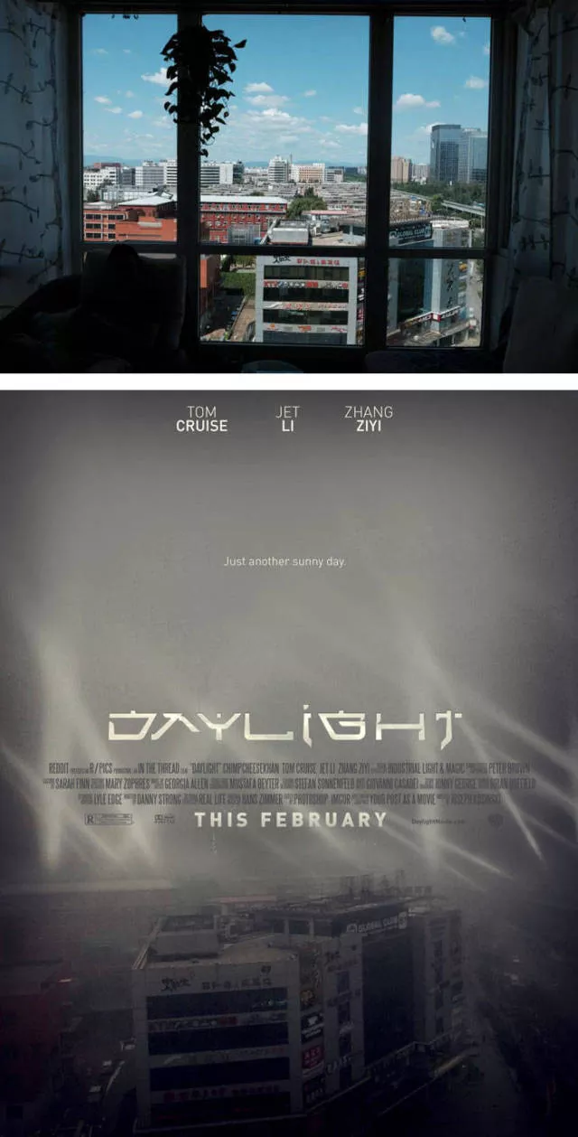 Photos ordinaires transformees en affiches de cinema - #70 