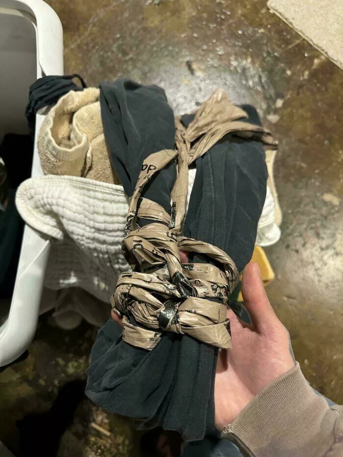 Forgetful fails that escalated fast - #13 Pulled laundry out of dryer and forgot I had dog poop bags in my pocket