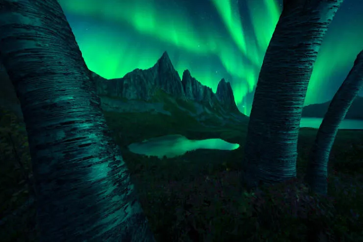 Spectacular space photography that captures distant galaxies - #10 Kongen Peak Bathed in Celestial Glow