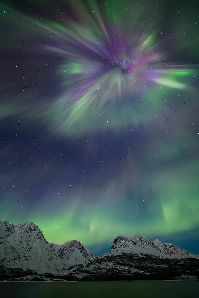 Spectacular space photography that captures distant galaxies - #23 Frozen Bloom in the Arctic Sky