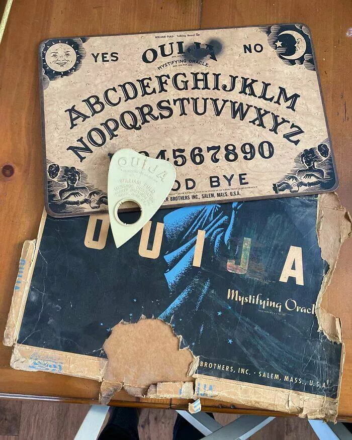 Unusual finds unearthed inside forgotten houses - #42 Found an ancient Ouija board in the attic. Naturally, I screamed internally and closed the box.
