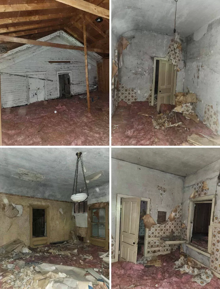 Unusual finds unearthed inside forgotten houses - #8 I kid you not—there’s an entire miniature house built inside our attic.
