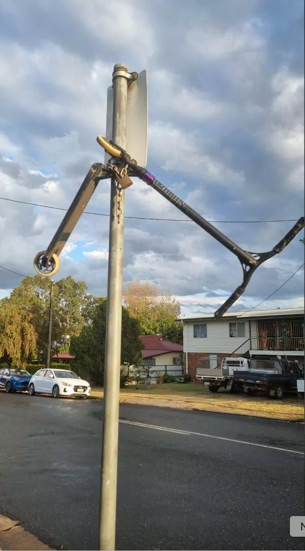 When madness meets masterful vision - #41 Guy returns rock-throwing kid’s scooter—parked in his yard permanently