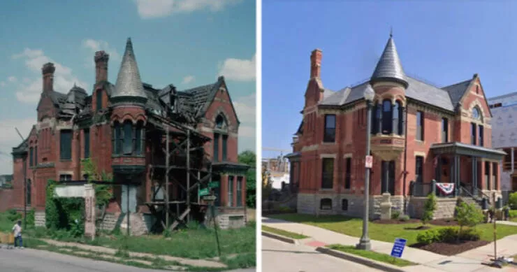 How places have changed over time - #14 Detroit home rises from decay to stunning revival glory