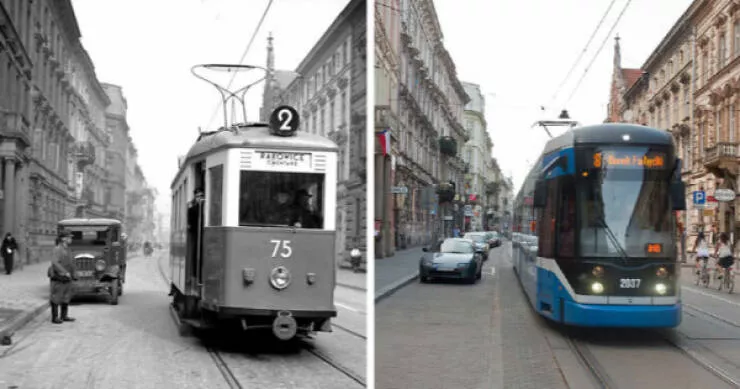 Avant et apres quand le temps transforme tout - #22 Cracovie en 1939, ville en guerre, contre les années 2010, pleine de vie et couleurs