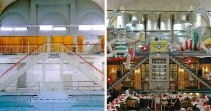Avant et apres quand le temps transforme tout - #23 Ancien bain public à Wuppertal, Allemagne, devenu brasserie en 2019 après 1993 vide