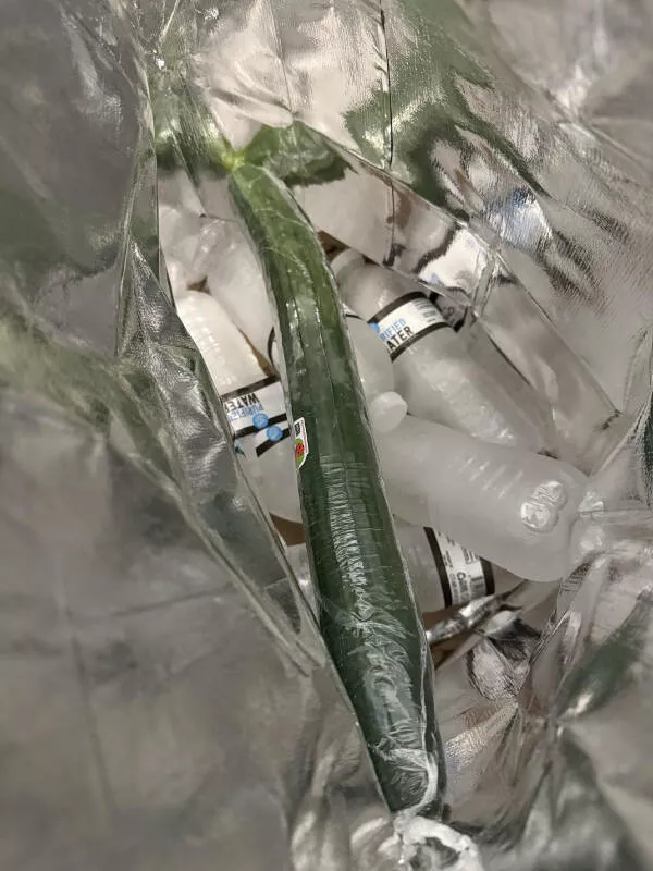 Ces photos qui captent loeil et ne le lachent plus - #15 Amazon glisse des bouteilles d’eau gelées avec les fruits, fraîcheur garantie
