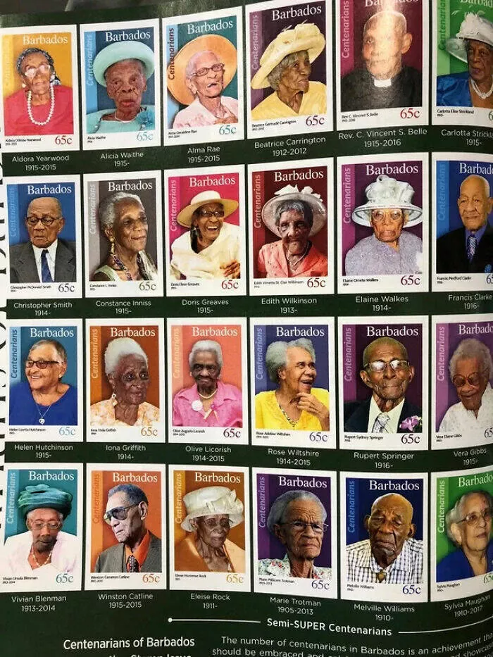 Too weird to ignore too cool to scroll past - #1 Barbados honours centenarians with a special commemorative stamp