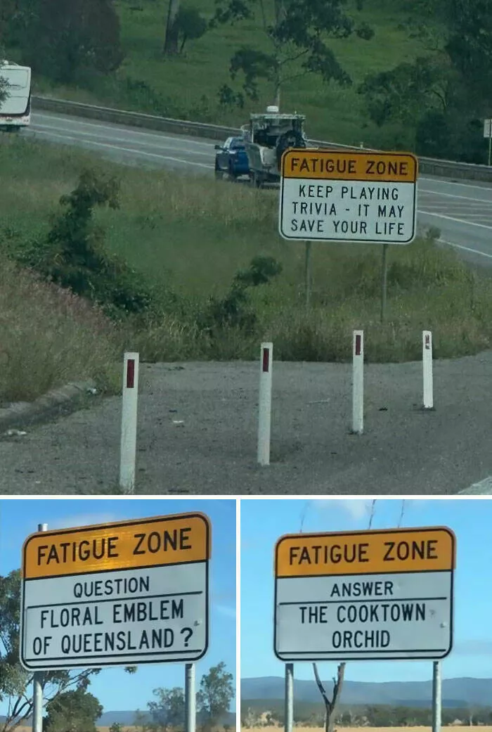 Cool gems from every corner of the globe internets hidden treasures - #17 Queensland road posts fun facts to fight driver fatigue on long trips