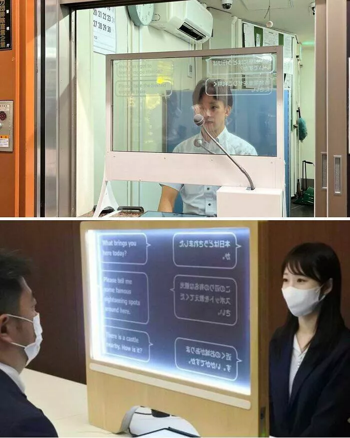 Cool gems from every corner of the globe internets hidden treasures - #32 Tokyo station’s live translation window speaks 12 languages face-to-face