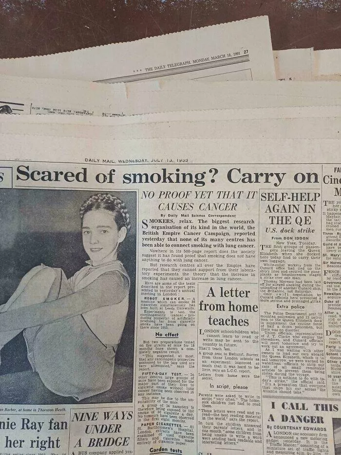 Timeless moments ordinary days in the 50s - #17 Just Found An 1955 Newspaper That Claims That Smoking Doesn't Cause Cancer