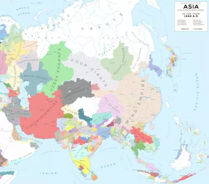 The earths most fascinating geography - #31 Asia and its neighbors as they appeared in 1444 The earths most fascinating geography - #31 Asia and its neighbors as they appeared in 1444