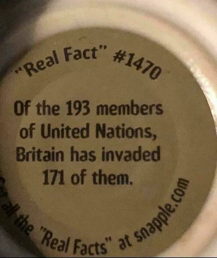 The earths most fascinating geography - #5 A fun fact I discovered on a Snapple bottle cap