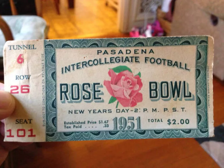 Instants eternels la vie ordinaire des annees 50 - #28 Le billet du Rose Bowl de 1951, un souvenir de famille