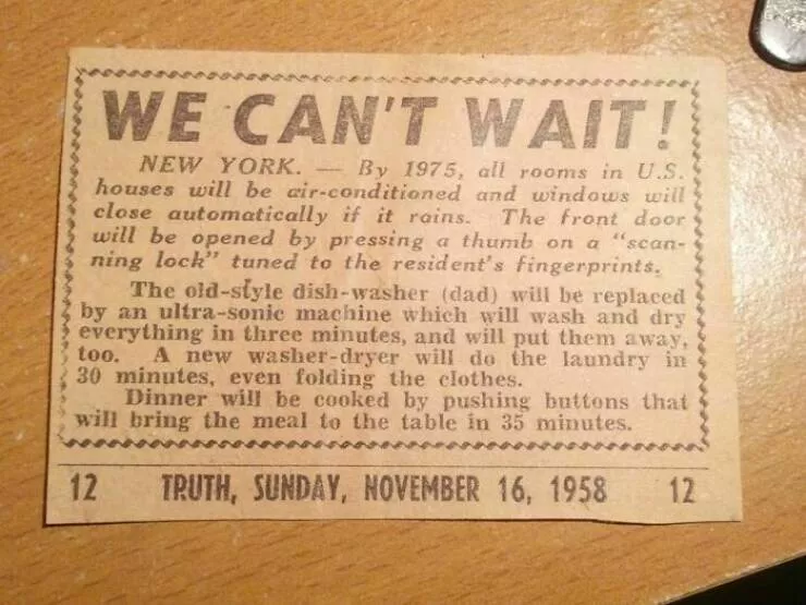 Timeless moments ordinary days in the 50s - #45 A 1958 newspaper's fascinating future predictions