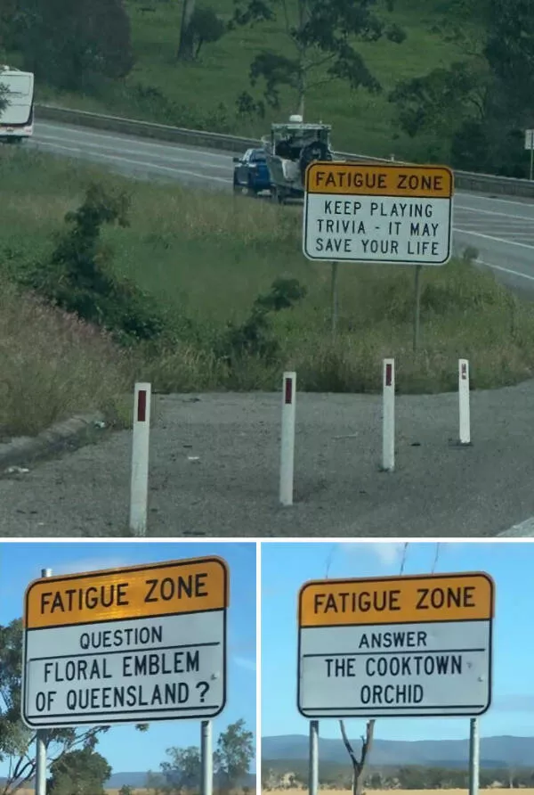 Tresors du monde des trouvailles uniques et rares - #6 This Australian road has trivia signs to keep drivers awake
