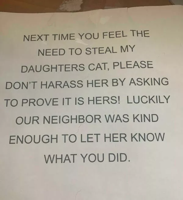Passive aggressive notes from neighbors - #12 