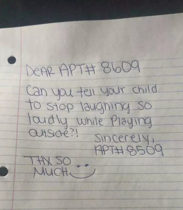 Passive aggressive notes from neighbors - #16 