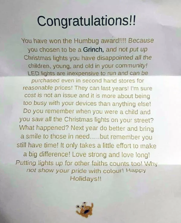 Passive aggressive notes from neighbors - #7 