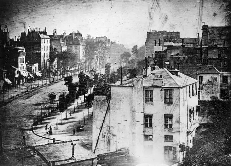 Cliches du 19e siecle le temps sest arrete - #10 Le premier daguerréotype de Paris montrant une personne, 1838