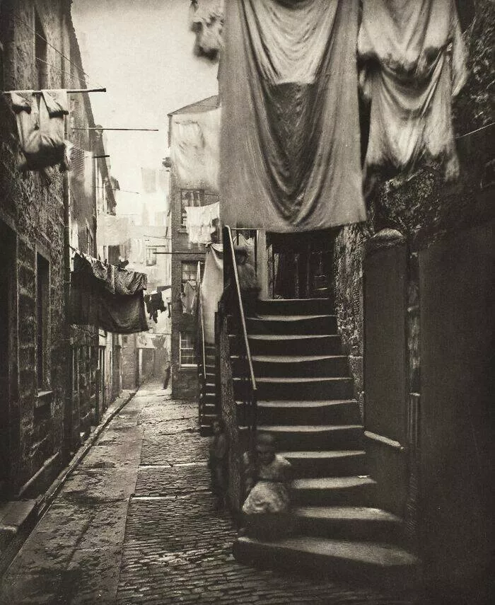 Frozen in time 19th century moments - #11 Scotland's High Street, a historical glimpse from 1868