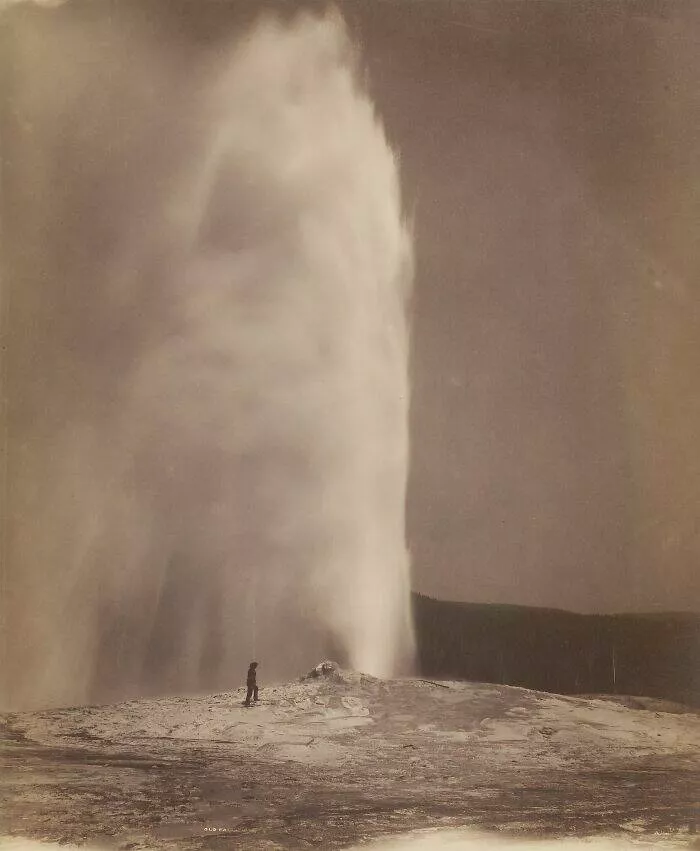Frozen in time 19th century moments - #17 The eruption of Old Faithful captured in 1870